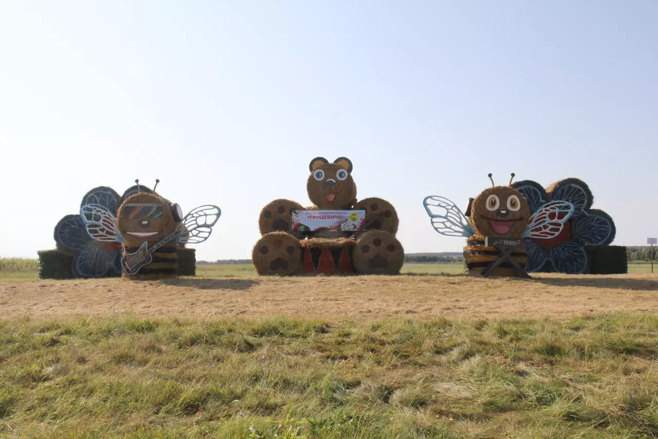 Крот-шахтёр, богомол-переросток и крейсер «Аврора». На полях Беларуси устроили конкурс фигур из соломы