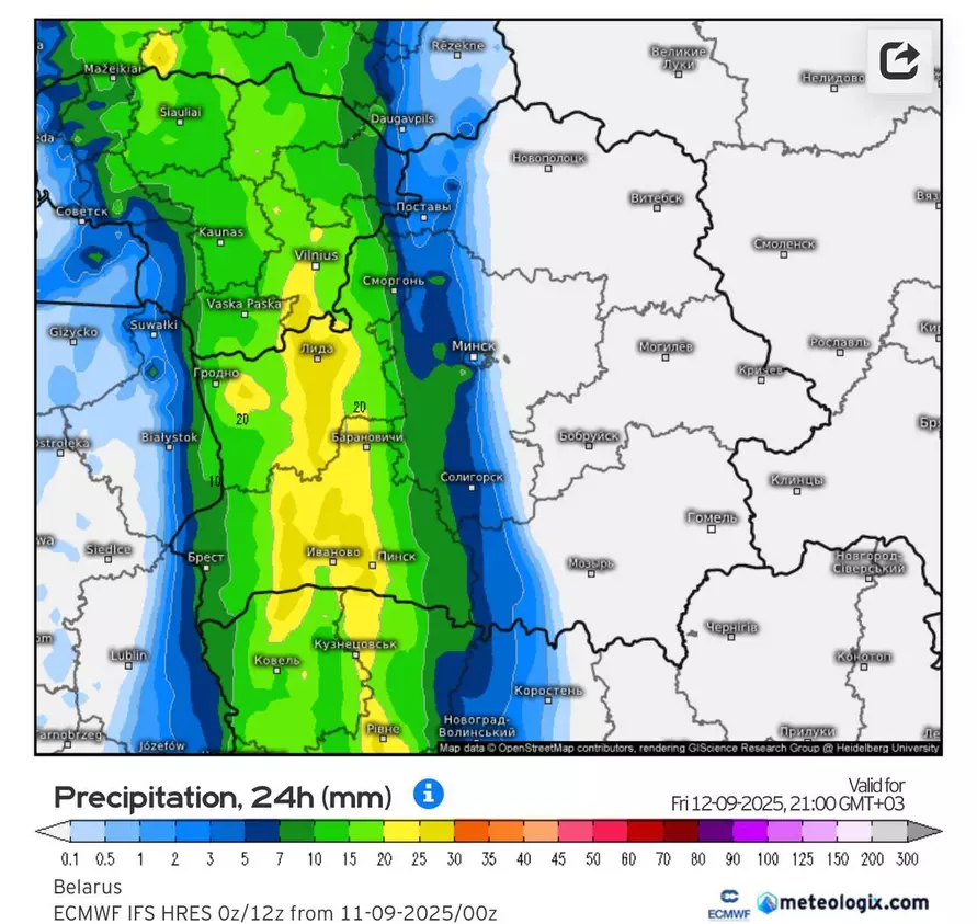 Белгидромет объявил «оранжевую» опасность из-за ливней в двух областях. Где остановится зона дождей?