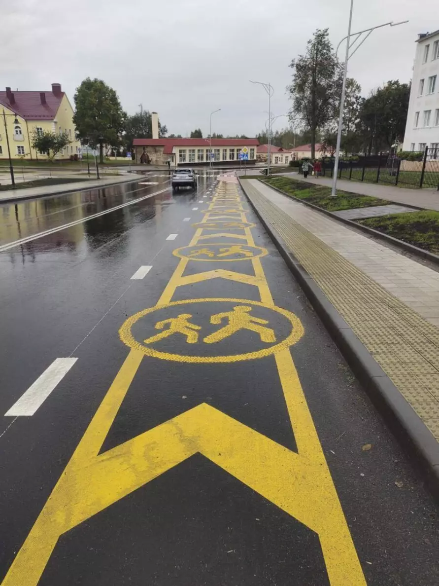 В Минтрансе объяснили причины нанесения необычной разметки под Минском