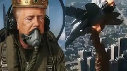 Трамп ответил протестующим видеороликом, где надевает корону и льет экскременты на их головы