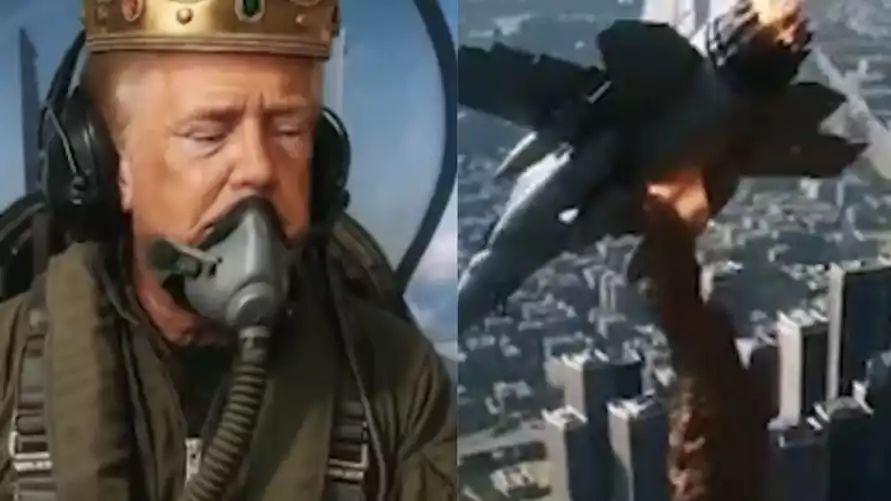 Трамп ответил протестующим видеороликом, где надевает корону и льет экскременты на их головы