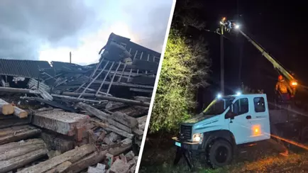 Шквалистый ветер снёс телятник на Могилёвщине и оставил без света десятки деревень Витебщины