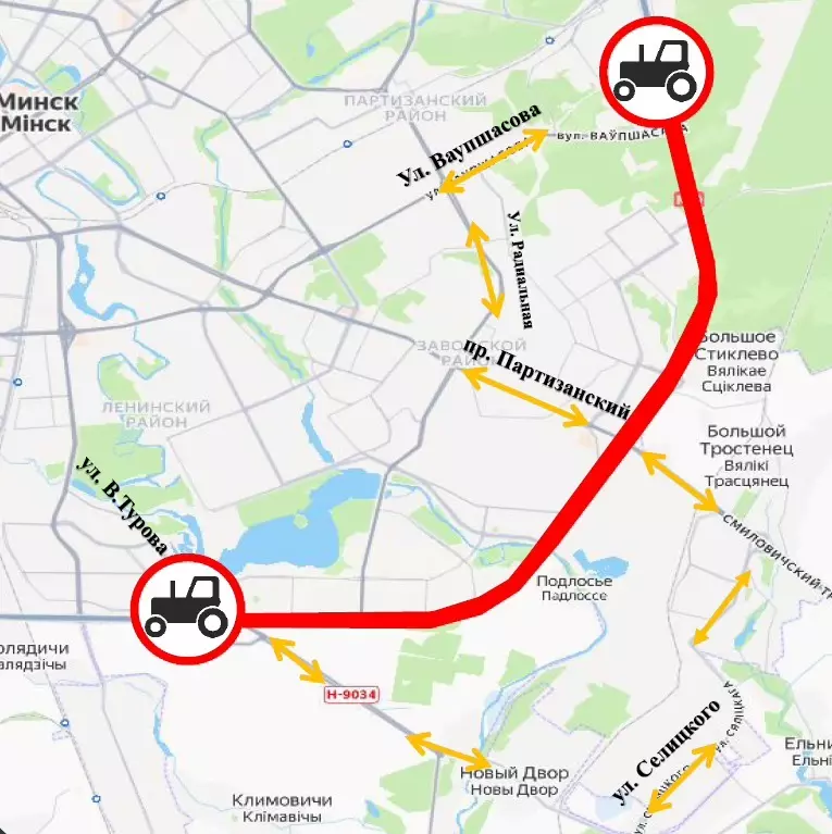 ГАИ запретила днём на участке кольцевой Минска одну категорию транспорта