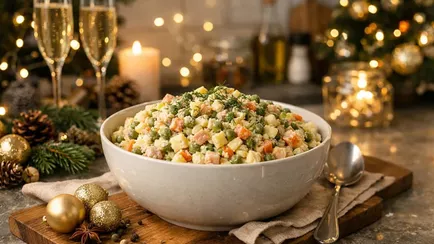 Нет времени на новогодние салаты? Посмотрели цены магазинных «Оливье», «Шубы» и «Мимозы»