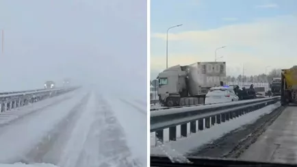 Центр Беларуси накрыли снегопады и ДТП