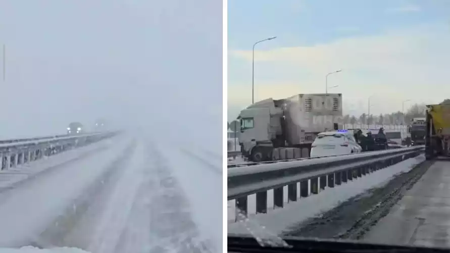 Центр Беларуси накрыли снегопады и ДТП