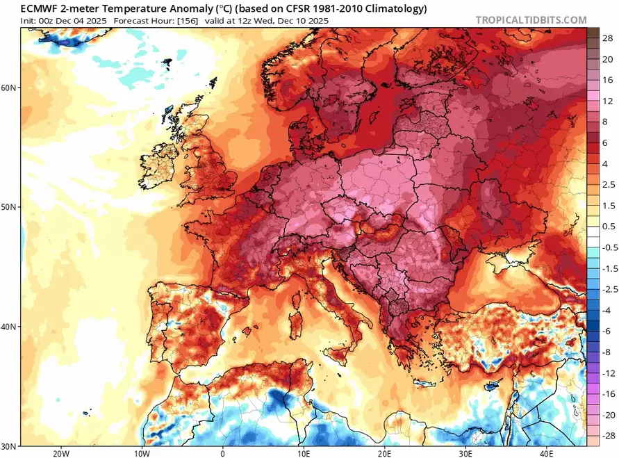 Америка «украла» зиму у Беларуси? Синоптики пояснили, когда ждать снег и где в ближайшие дни до +10°C