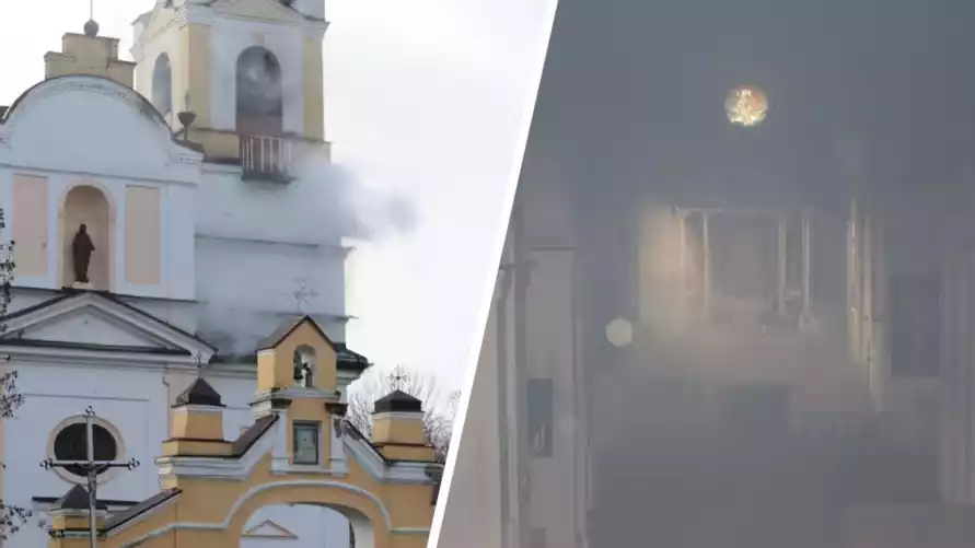 В МЧС назвали причину пожара костёла под Гродно