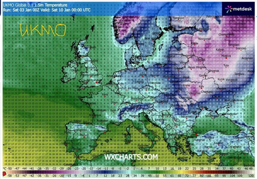 Даже ниже -25°C? Сразу три погодные модели предсказали Беларуси появление «холодного мешка»