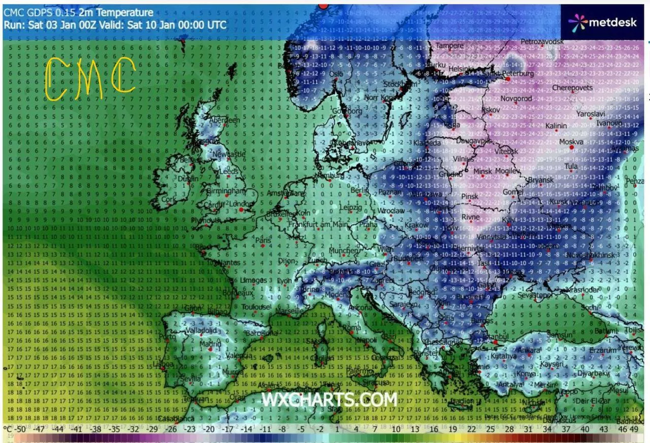 Даже ниже -25°C? Сразу три погодные модели предсказали Беларуси появление «холодного мешка»