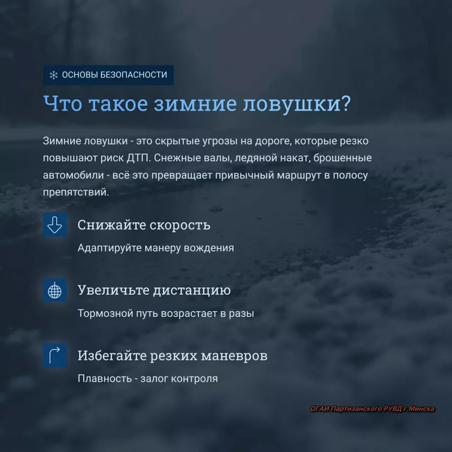 В Беларусь идёт настоящий снежный шторм до 88 км/час. ГАИ напомнила о ловушках на дорогах