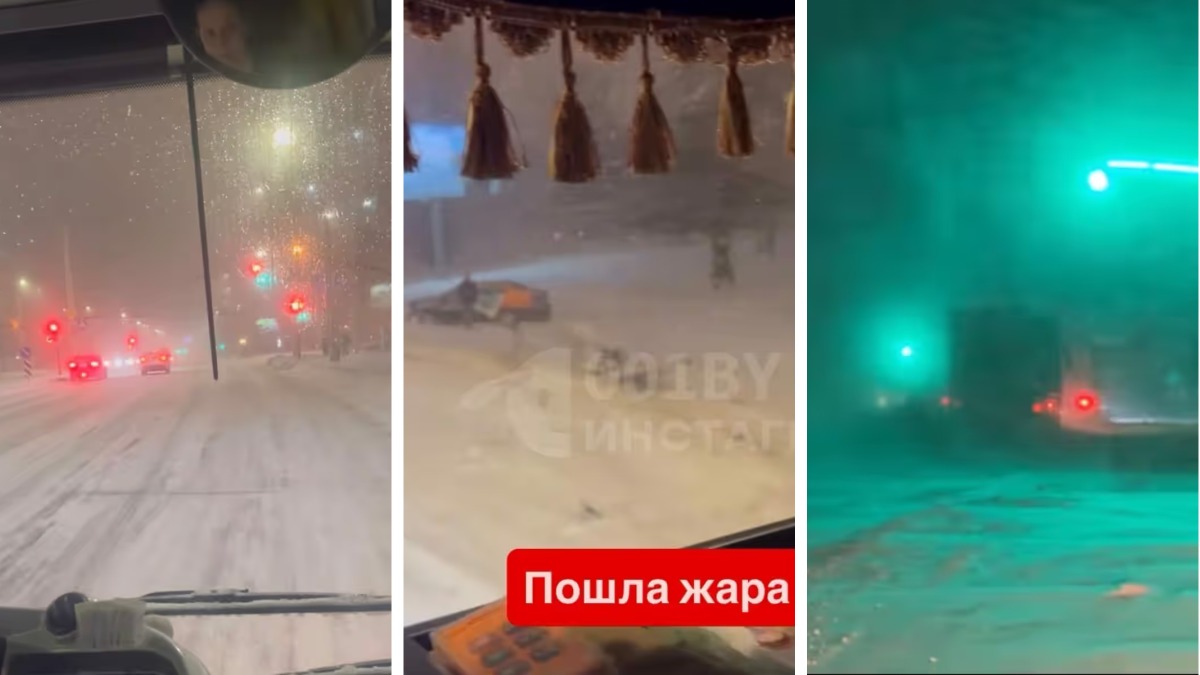 «Пошла жара»: белорусы поделились видео снегопада и первых ДТП из-за «родственника Хавьера»