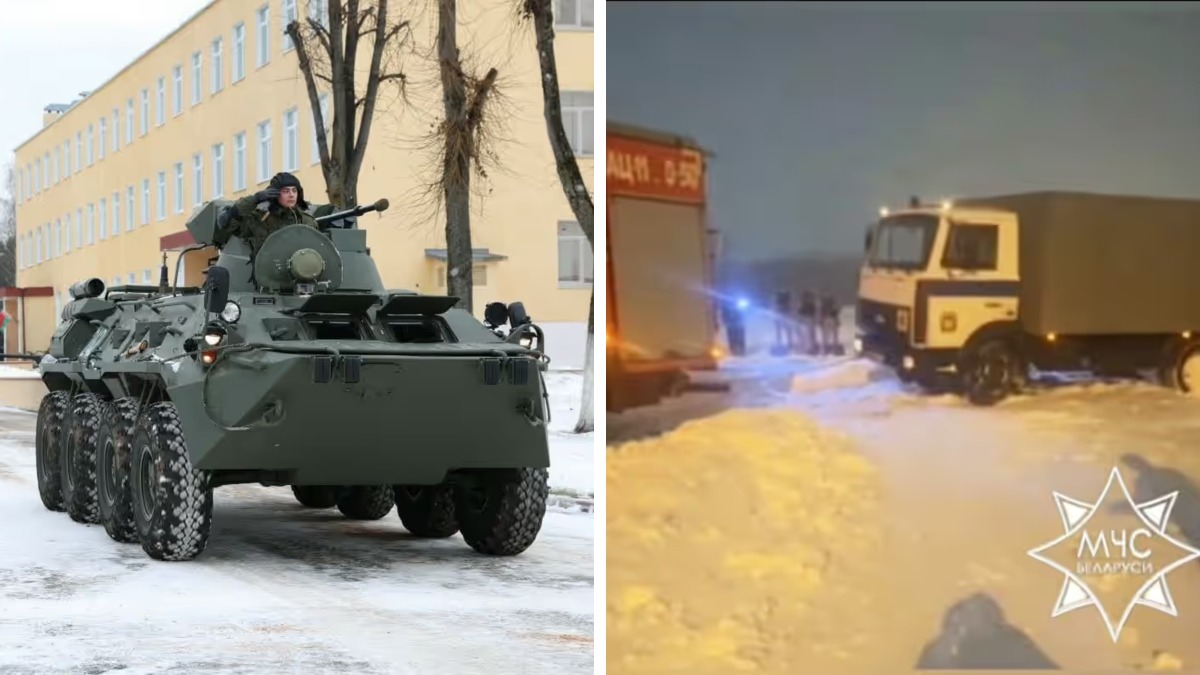 Часть дорог в Беларуси закроют, машины эвакуируют. МВД вывело на дороги БТРы